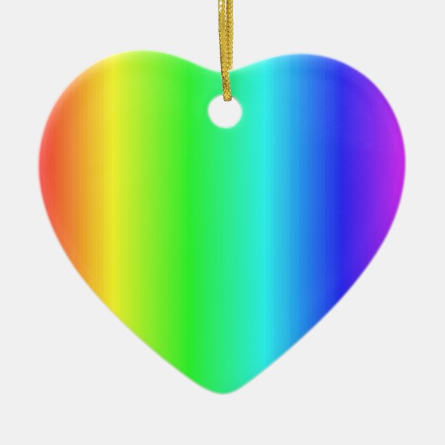 Sehr Hübscher Regenbogen >Herz-Ornamente Keramik Ornament (Vorne)