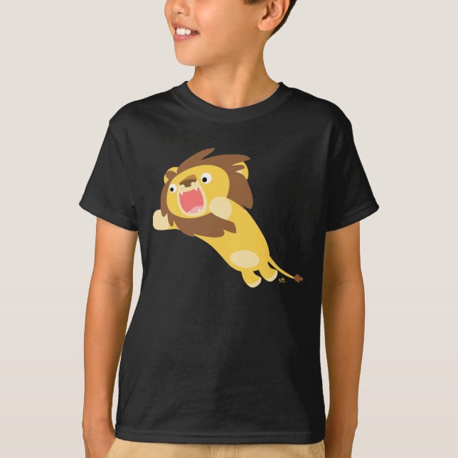 Sehr hungrig Niedlicher Cartoon Löwenkinder T - Sh T-Shirt (Vorderseite)