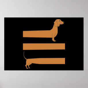 Sehr lange Dackel lustig Poster