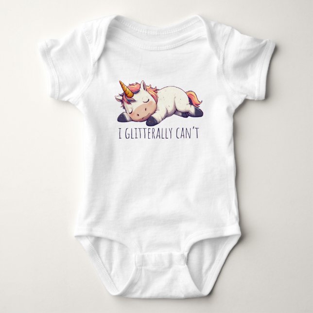 Sehr lazy Unicorn Baby Strampler (Vorderseite)