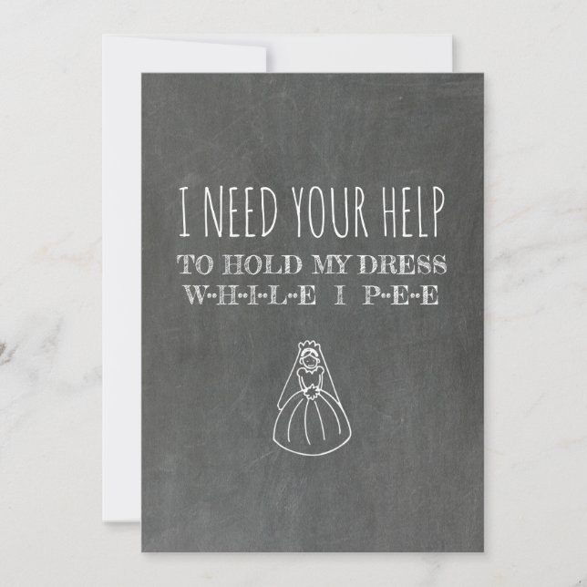 Sehr lustige Bridesmaid / Vorschlag für eine Trauz Einladung (Vorderseite)