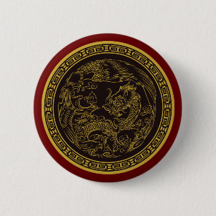 Sehr lustige chinesische Drachenschaltfläche Button
