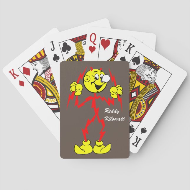 Sehr lustige Reddy Kilowatt Spielkarten (Rückseite)