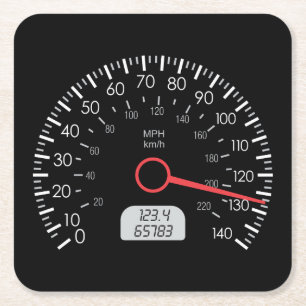 Sehr lustige Speedometer gehen schnelles Untersetz Rechteckiger Pappuntersetzer