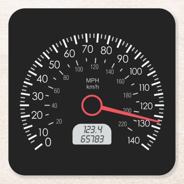 Sehr lustige Speedometer gehen schnelles Untersetz Rechteckiger Pappuntersetzer (Vorderseite)