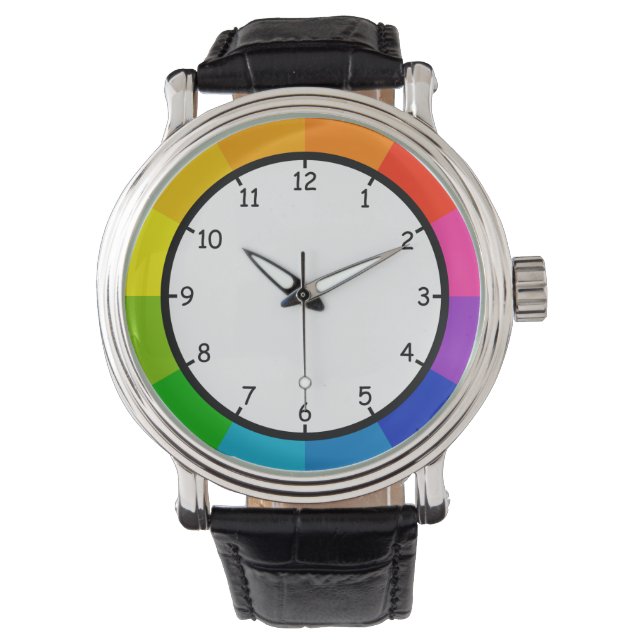 Sehr lustige und farbenfrohe Armbanduhr (Vorderseite)
