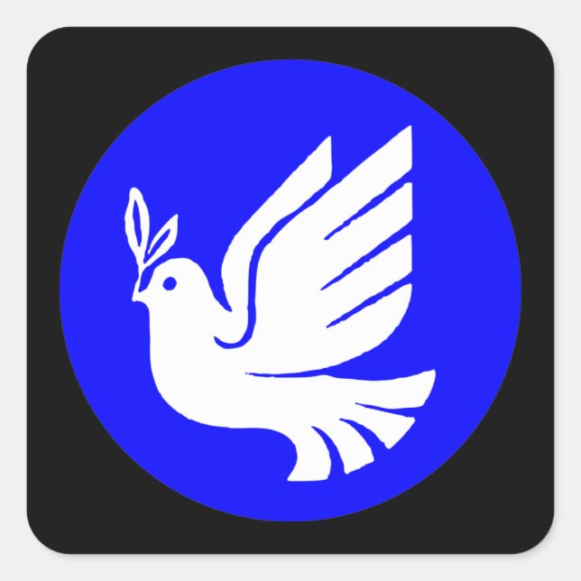 Sehr lustige White Dove Silhouette Quadratischer Aufkleber (Vorderseite)