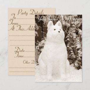 sehr lustiger Schnee akita Schneemann für Weihnach Einladung