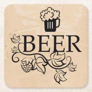 Sehr lustiges generisches Bier-Untersetzer-Set Rechteckiger Pappuntersetzer