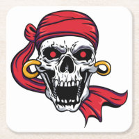 Sehr lustiges Halloween Pirate Untersetzer Set