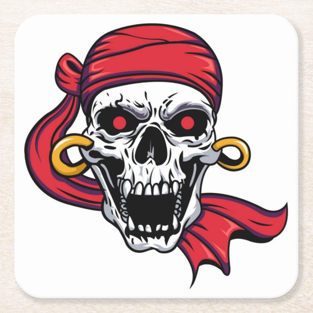 Sehr lustiges Halloween Pirate Untersetzer Set (Vorderseite)