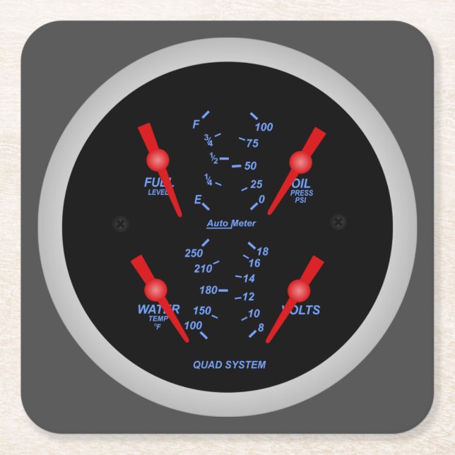 Sehr lustiges Quad Auto Meter System Untersetzer S (Vorderseite)