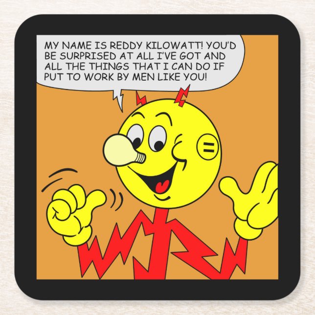 Sehr lustiges Reddy Kilowatt Untersetzer Set (Vorderseite)