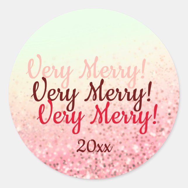 Sehr Merlin pink hellgrün Glitzer Feriengeschenk Runder Aufkleber (Vorderseite)