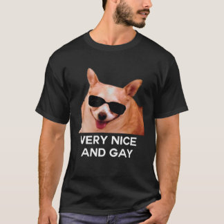 Sehr nette und Gay Hund Brille Meme T-Shirt