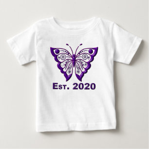 Sehr Niedlich "Est. 2020 Lila Schmetterling" Baby T-shirt