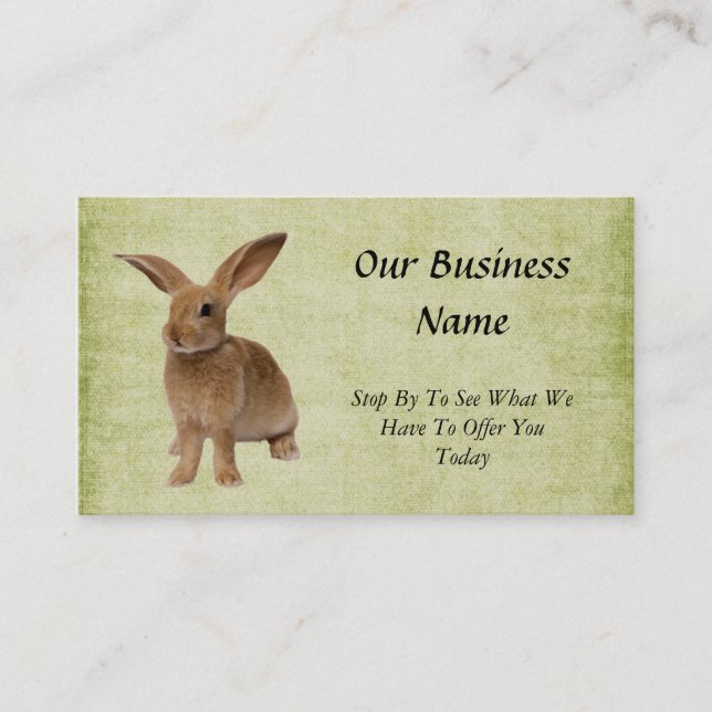 Sehr Niedlich - Floppy Bunny - Biz Card Visitenkarte (Vorderseite)