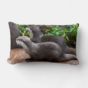 Sehr Niedlich, Otters, Lumbar Lounge Cushion. Lendenkissen