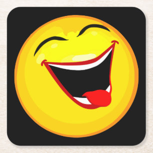 Sehr Niedlich und sehr glücklich Emoticon / Emoji Rechteckiger Pappuntersetzer