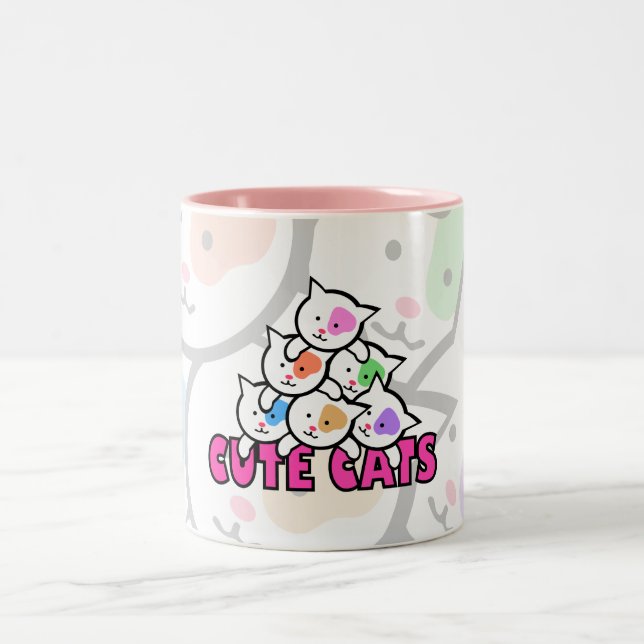 Sehr niedliche Katze Zweifarbige Tasse (Mittel)