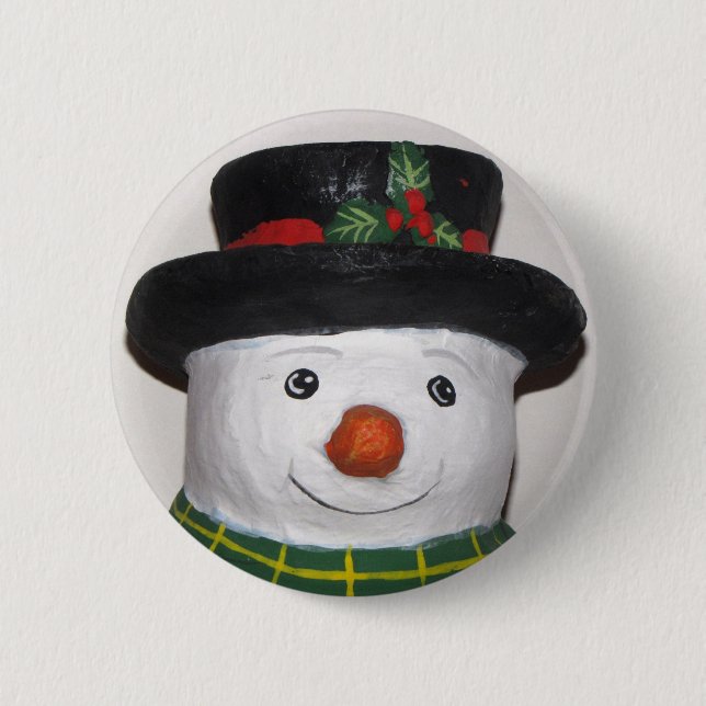 Sehr Niedlicher Schneeknopf Button (Vorderseite)