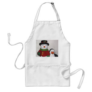 Sehr Niedlicher Schneemann und Freundschaft Schürz Schürze