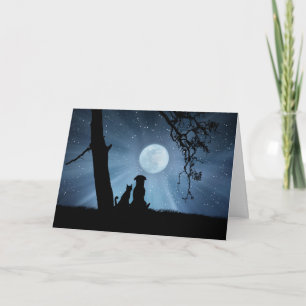 Sehr Niedlicher Wintersolstice Hund und Katzen Seg Karte