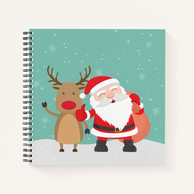 Sehr Niedliches Gästebuch des Weihnachtsmanns und  Notizbuch (Vorderseite)