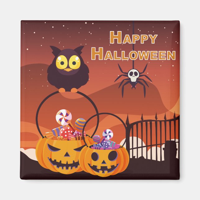 Sehr Niedliches Halloween-Design Magnet (Vorne)