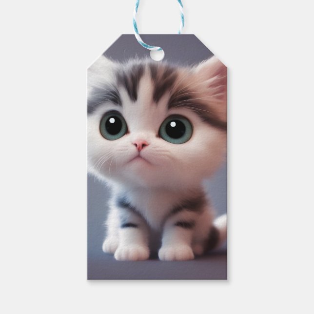 Sehr niedliches Kätzchen Geschenkanhänger (Vorderseite)