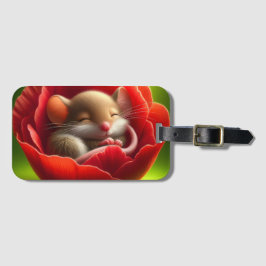 Sehr Niedliches Schlafen von Babymäuse Gepäckanhänger