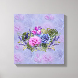 Sehr peri Aquarell, Rose, Tulips Canvas Print Leinwanddruck