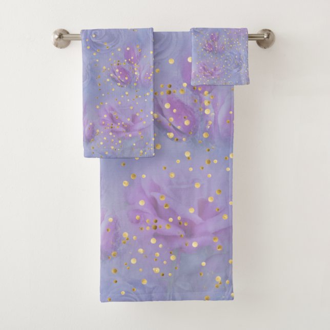 Sehr peri Aquarell, Rose, Tulpen Badhandtuch Set (Insitu)