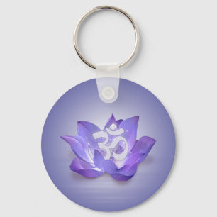 Sehr Peri Lotus und OM-Symbol Schlüsselanhänger