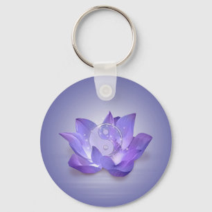 Sehr Peri Lotus und Yin Yang Schlüsselanhänger