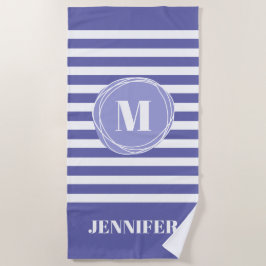 Sehr Peri Streifen Monogramm Custom Strandtuch