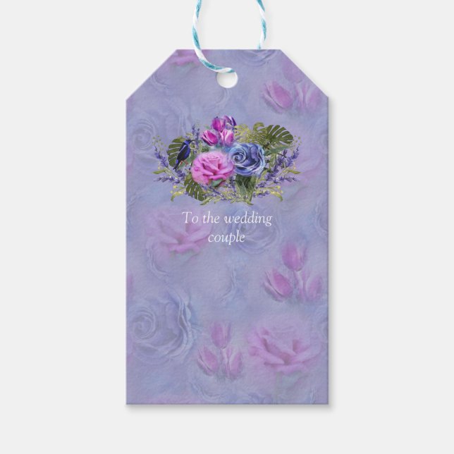 Sehr peri Wasserfarbe, Rose, Tulips Geschenktasten Geschenkanhänger (Vorderseite)