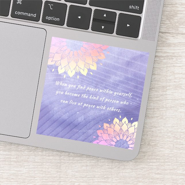 Sehr Peri Yoga Instructor Rose Gold Mandala Quotes Aufkleber (Detail)