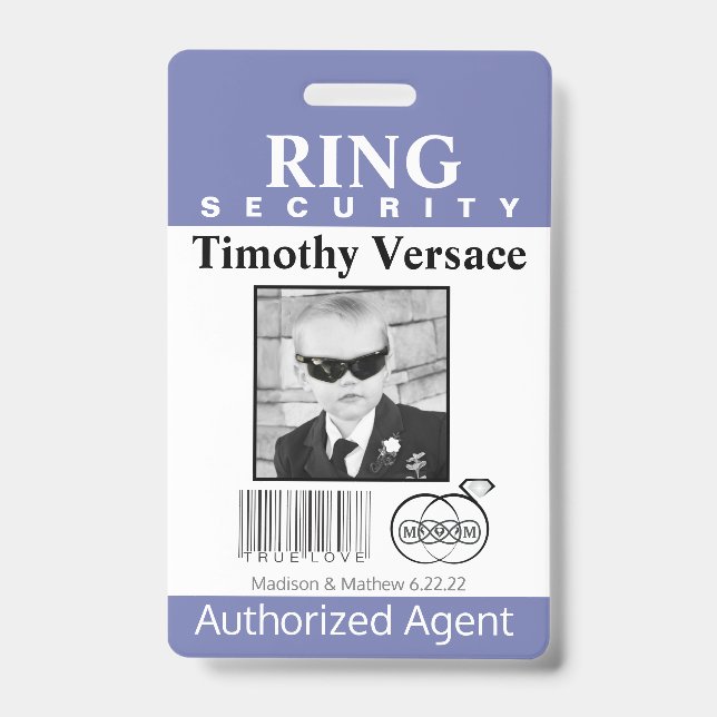 Sehr Perri Ring Bearer Security Abzeichen Ausweis (Vorderseite)