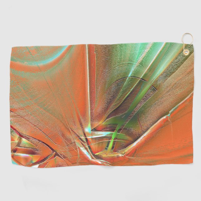 Sehr raue orangefarbene digitale Textur, grimmige, Golfhandtuch (Horizontal)