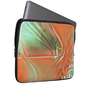 Sehr raue orangefarbene digitale Textur, grimmige, Laptopschutzhülle