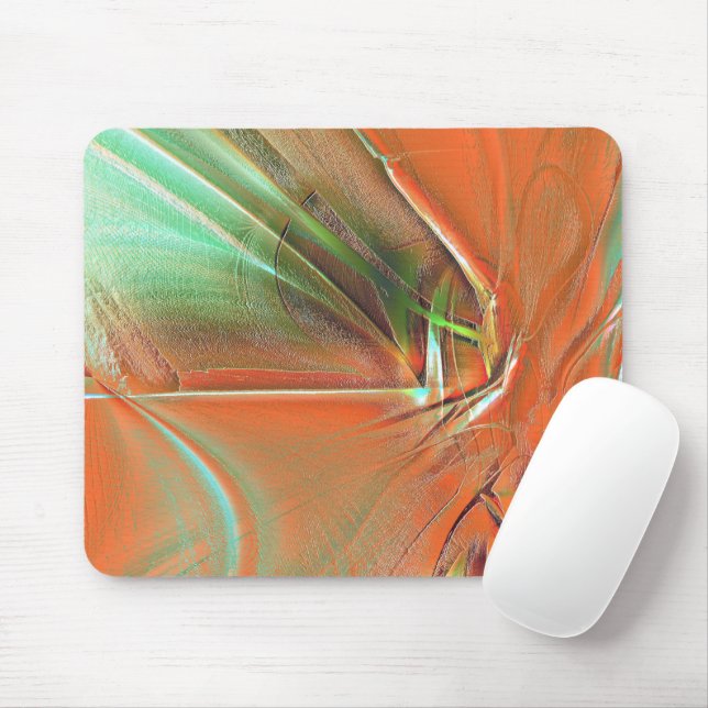 Sehr raue orangefarbene digitale Textur, grimmige, Mousepad (Mit Mouse)