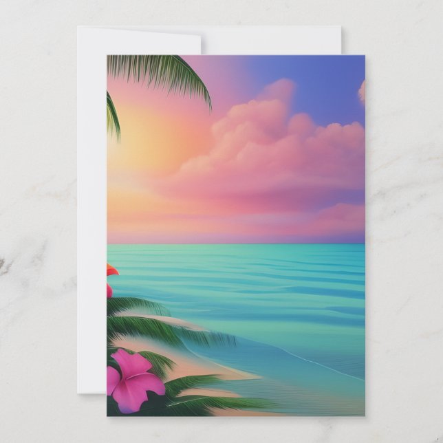 Sehr realistisch abgeschiedener Tropical Beach mit Dankeskarte (Vorderseite)