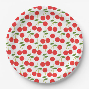 Sehr Red Cherry Muster Pappteller