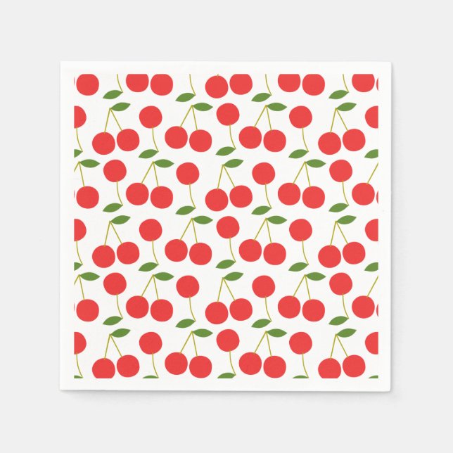 Sehr Red Cherry Paper Napkin Serviette (Vorderseite)