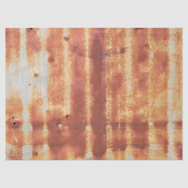 Sehr robuste Metallaußenwand eines ländlichen Ausb Seidenpapier (Vorderseite)