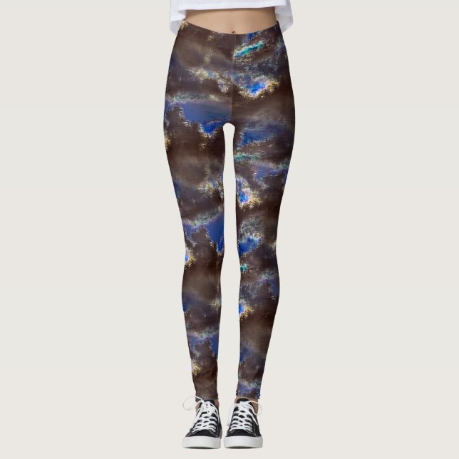 Sehr rustikale dunkle Wolken mit tropfender Versch Leggings (Vorderseite)