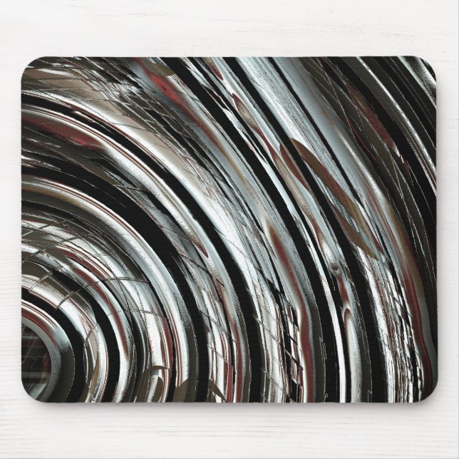 Sehr rustikale Silberstreifen oder kreisförmige Au Mousepad (Vorne)