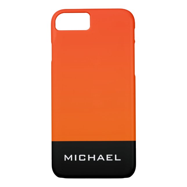 Sehr schlank und modern, monogram, orange und schw Case-Mate iPhone hülle (Rückseite)
