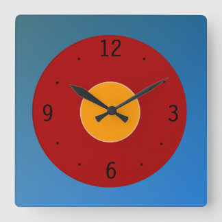 Sehr Schlicht blaue Gelb>Schlichte Küchenuhren Quadratische Wanduhr